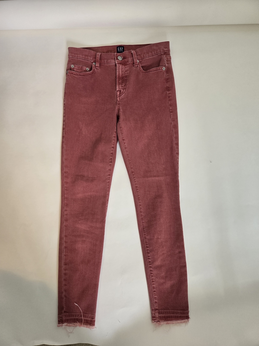 GAP High-Rise  Skinny Jeans in Dusty Rose - Frayed Ankle- 4th Of July! Women 25R - Picture 14 of 16